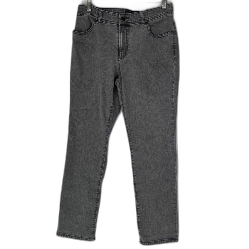 Chico's Additions Light Gray Denim Jeans Straight Leg 0.5 Short S/6